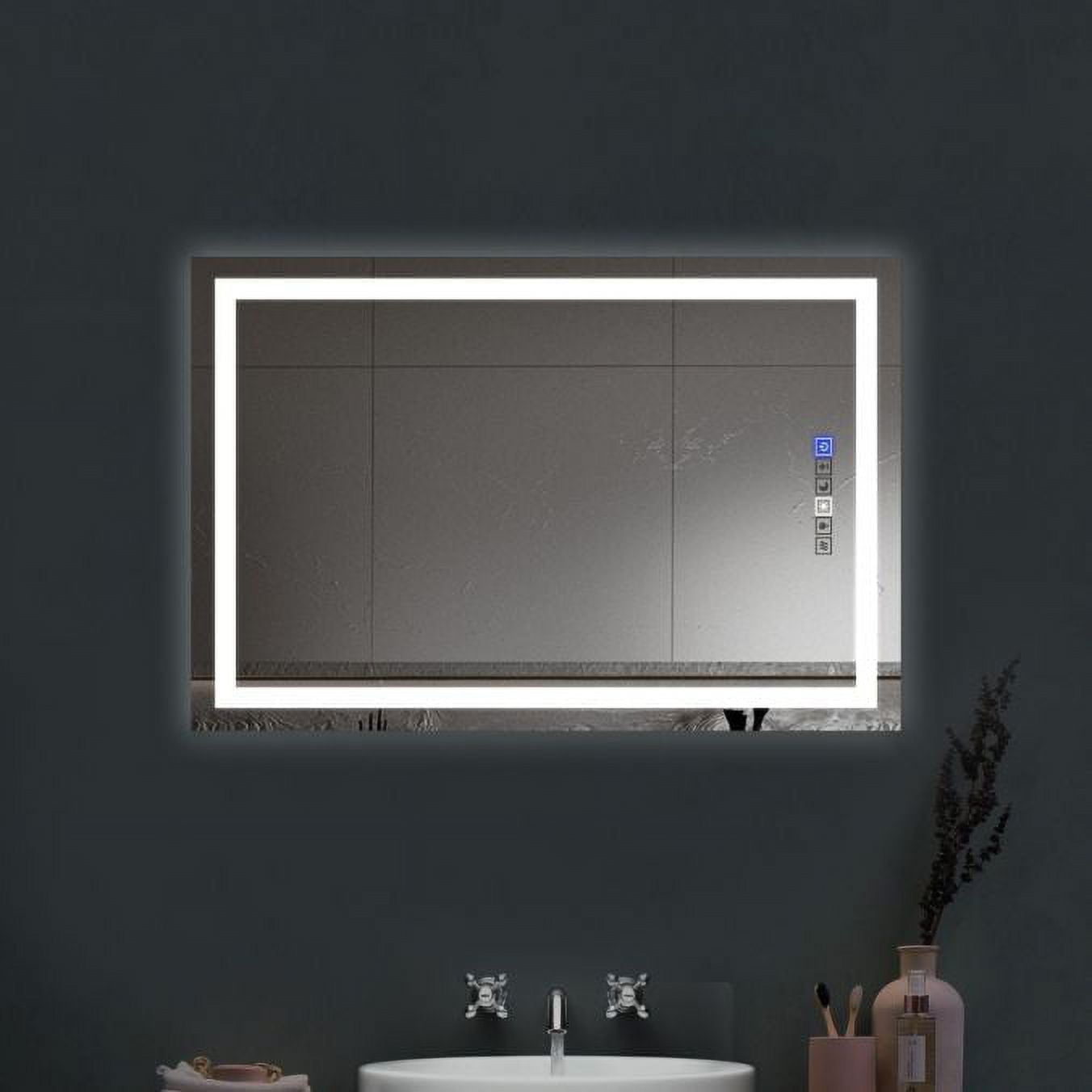 24" x 36" Frameless LED Lighted Rectangular Bathroom Mirror