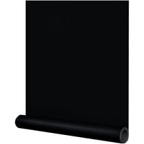 24"x394" Black Wallpaper Peel and Stick Black Contact Paper Matte Solid Textured Self Adhesive Removable Thick Vinyl Film Roll for Cabinets Bedroom Wall Decoration