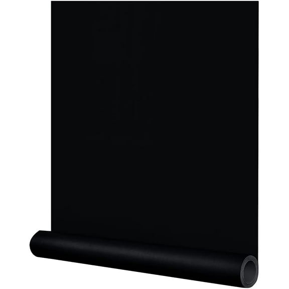 24"x394" Black Wallpaper Peel and Stick Black Contact Paper Matte Solid Textured Self Adhesive Removable Thick Vinyl Film Roll for Cabinets Bedroom Wall Decoration