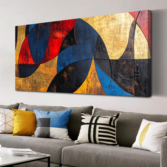 24"x48" Dynamic Harmony Expressionism Abstract Canvas Wall Art Modern Contemporary Home Decor Living Room Decorative Art