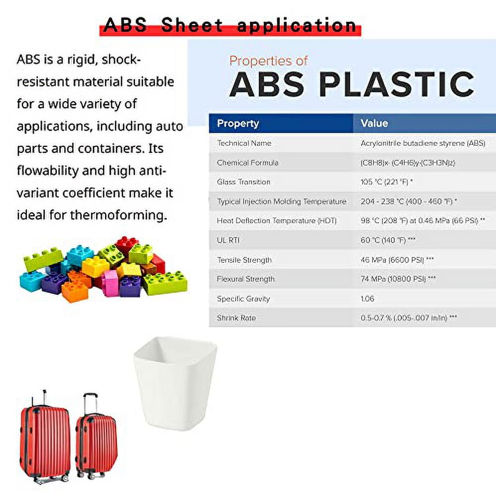 24"x48"x 1/8" ABS Plastic Sheet Textured Front Smooth Back Vacuum ...