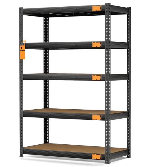 CAMMOO 4000 lbs 5-Tier Heavy Duty Garage Shelving Unit, 24"D x 48"W x 72"H Metal Storage Shelves with Adjustable MDF Boards, Utility Tool Rack for Garage, Warehouse, Basement