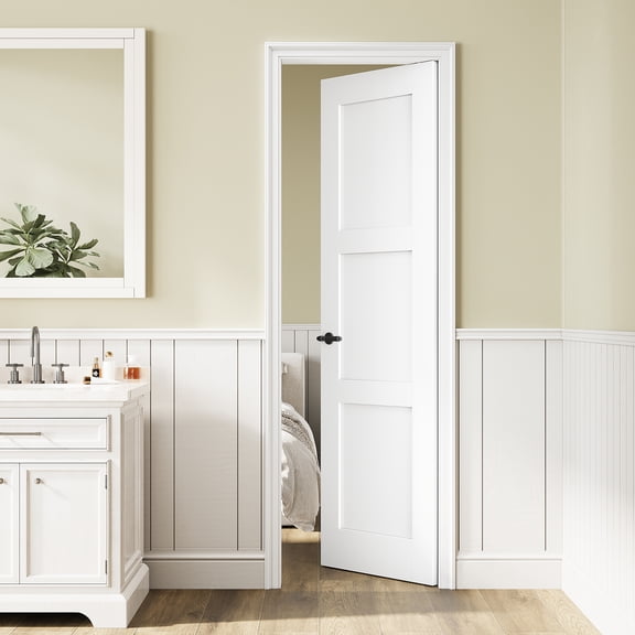 24"x80" Paneled Solid Core Primed Standard Door White Interior Pantry Door Slab