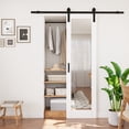 thumbnail image 1 of 24''x96'' No Assembly Required Door Panel,Mirrored Solid Manufactured Wood Sliding Barn Doors with Hardware Kit, 1 of 8