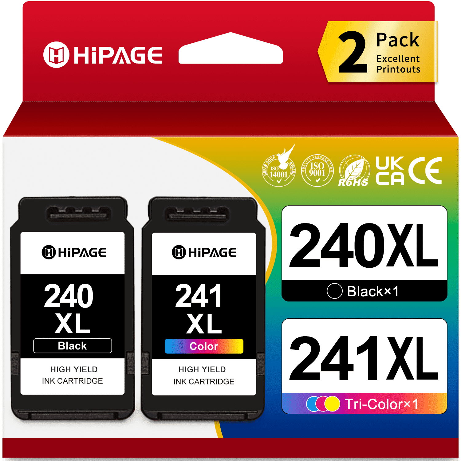 240 241 Ink Compatible with Canon Ink 240 and 241 for Canon 240XL and 241XL for Pixma MG3620 MG3520 Printer Ink (Black Tri-Color)