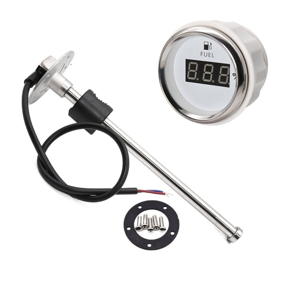 240-33ohm Auto Car Diesel Gasoline Digital Fuel Gauge 2" 52mm Oil Tank Level Indicator With Fuel Level Sensor 150-600mm 12V/24V ,High Precision
