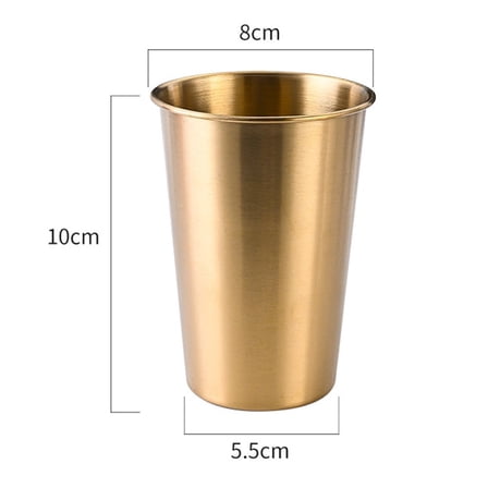 240-500Ml Stainless Steel Beer Cup Drinking Mug For Camping Party Coffee Whisky Gold 350Ml