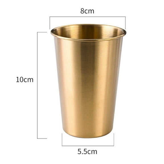 240-500Ml Stainless Steel Beer Cup Drinking Mug For Camping Party Coffee Whisky Gold 350Ml