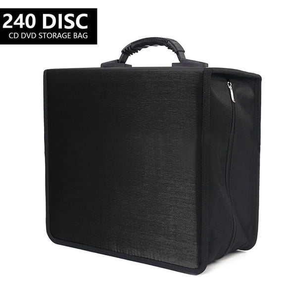 240 CD DVD Case Portable Holder Large Storage Disc Wallet Bag For Car Travel, Black