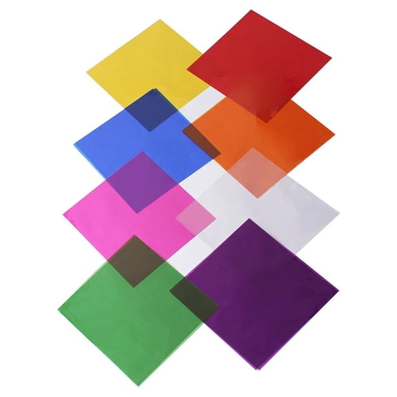 240 Cellophane Sheets 8x8 in (8 Colors Assorted Value Pack) - Colored Cellophane Paper - Transparent Paper for Crafts - Cello Wrapping Sheets