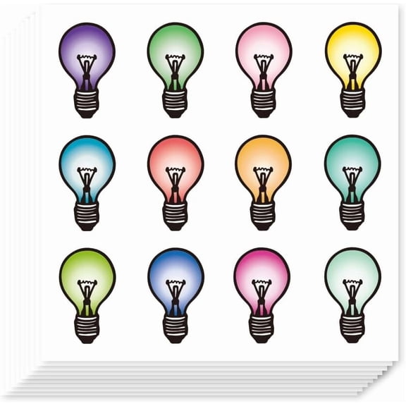 240 Colorful Light Bulbs Stickers 1 Inch Self-Adhesive Bulb Labels Stickers for Planner Calendar Scrapbooking Crafting Party Decor Gift Bag Seal