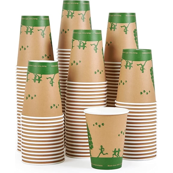 240 Count 12 oz Compostable Paper Cups with PLA Lining