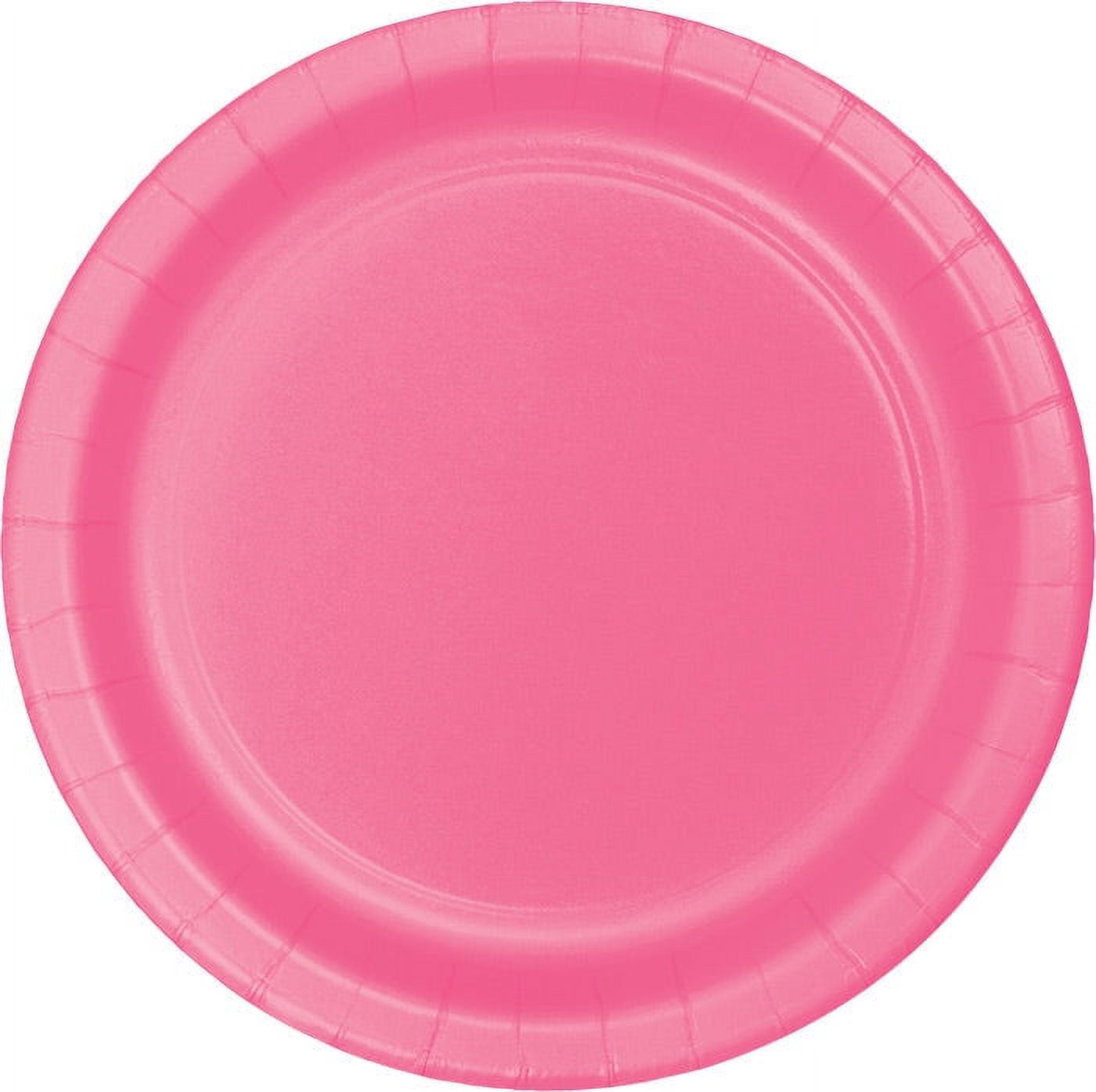 240/Case Bulk Candy Pink Sturdy Style Paper Banquet Plates 10.25 inch