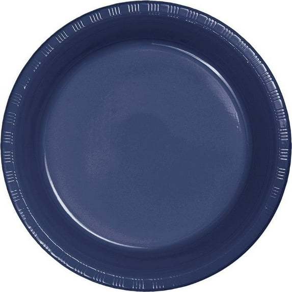 240 Count Bulk Pack Navy 6.75 inch Plastic Dessert Plates