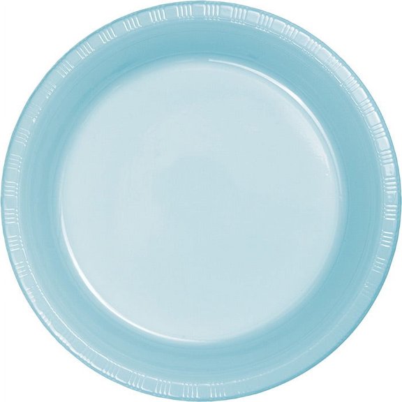 240/Case Bulk Pastel Blue Plastic Banquet Plates 10.25 inch