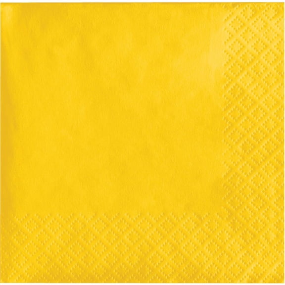 240/Case Bulk School Bus Yellow Value Friendly Beverage Napkins