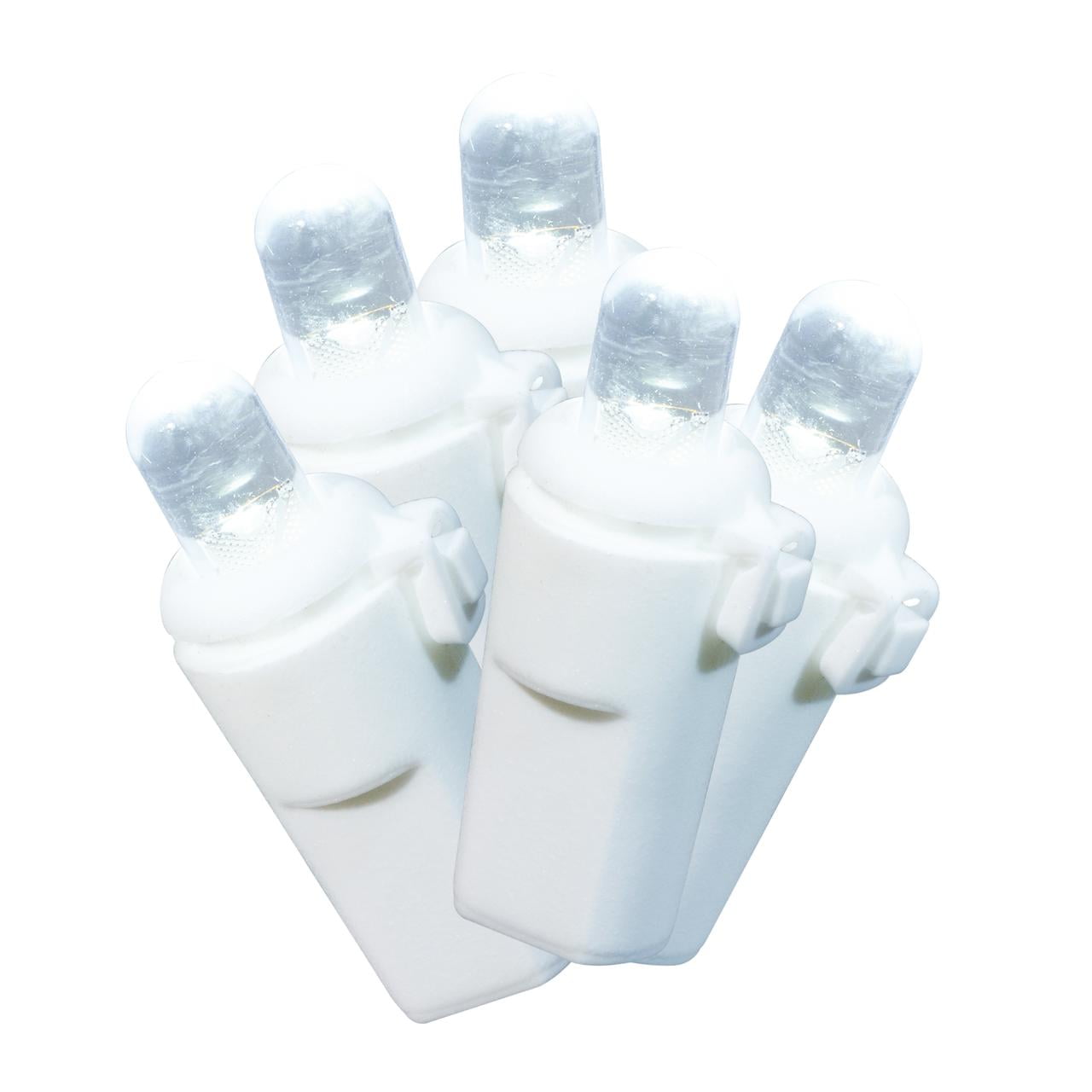 240-Count Cool White LED Dome Christmas Lights with White Wire, 49.1', Holiday Time