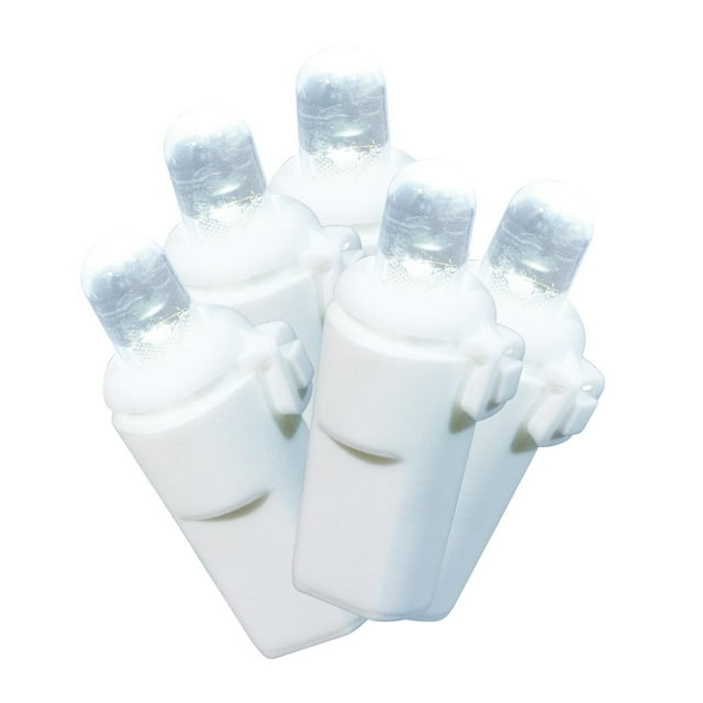 240Count Cool White LED Dome Christmas Lights with White Wire, 49.1