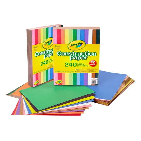 Crayola Construction Paper, 480ct (2pcks of 240), Bulk School Supplies For Teachers, Classroom Must Have, Art Paper, Kids Arts & Crafts