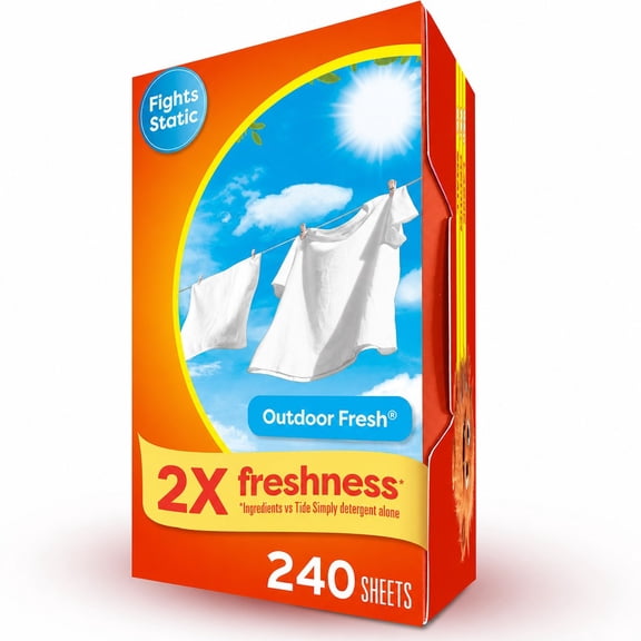 240-Count Outdoor Fresh Scent Fabric Softener Sheets for Laundry