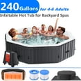 thumbnail image 1 of 240 Gallon Inflatable Hot Tub 6 Person Polygon with Control Panel, Portable Outdoor AirJet Hot Tub Spa with 130 Bubble Jets, Filter, Insulated Tub Cover and Floor Protector, Temperature up to 104°F, 1 of 10