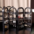 thumbnail image 1 of 240 Holes Acrylic Earrings Holder,Double Side Jewelry Organizer,4 Doors Foldable Clear Necklaces Display Stand, 1 of 6