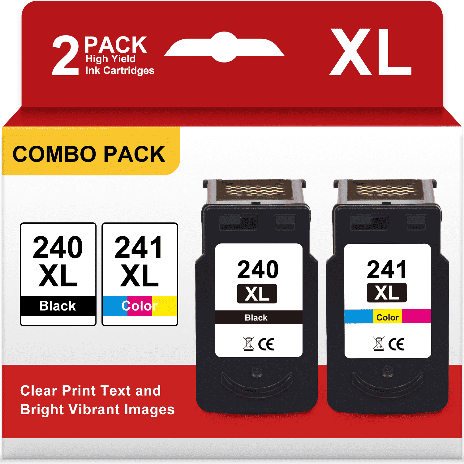 240XL and 241XL Ink Cartridges Compatible for Canon Ink 240 and 241 for Printer MG3620 MG3600 MG3520 (Black Tri-color)
