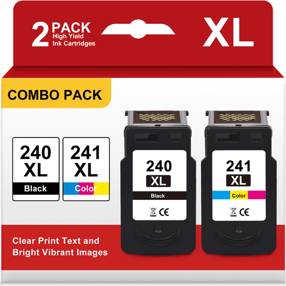 240XL and 241XL Ink Cartridges for Canon Ink 240 and 241 for Printer MG3620 MG3600 MG3520 (Black Tri-color)