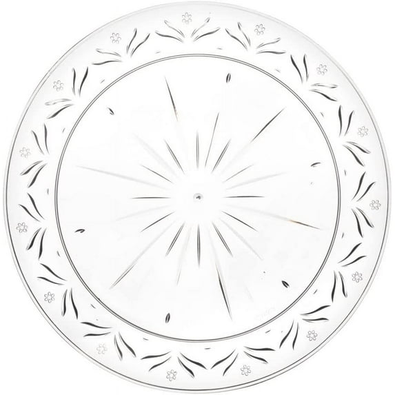 (240 PACK) EcoQuality 10" inch Round Clear Plastic Plates with Crystal Like Design - China Like Party Plates, Heavy Duty Large Disposable Dinner Plates, Salad, Dessert, Receptions, Weddings, Serveware
