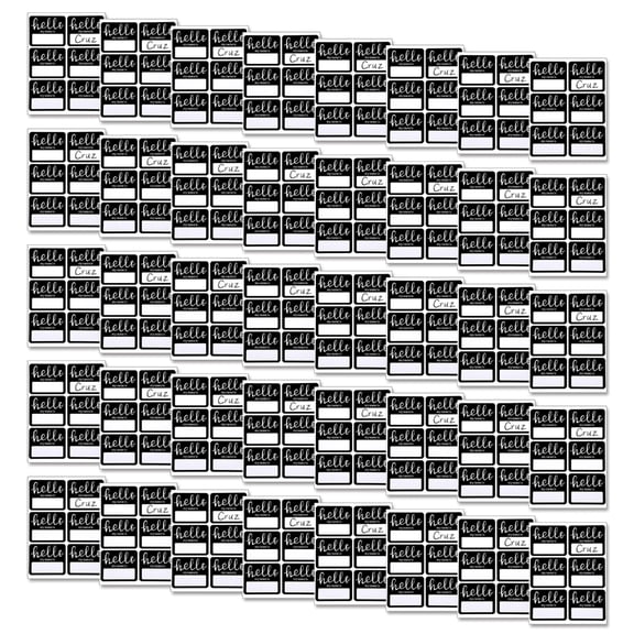 240 PCS Black White Name Labels Hello Name Labels Stickers 76x64mm Clothing Labels for Daycare and School