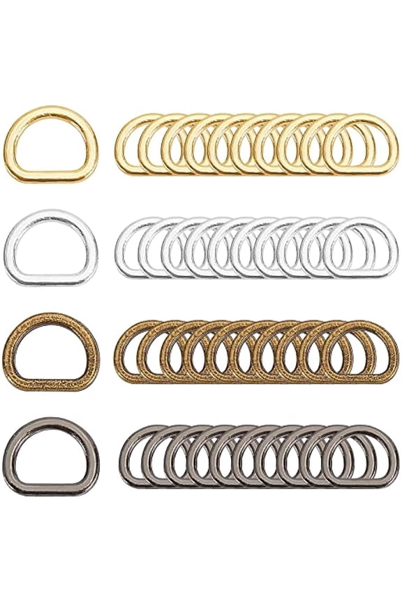 240 PCS Mini D Rings Semi-Circular D Ring 4.5mm D-Metal Ring Buckle Small D-Shape Buckle Rings