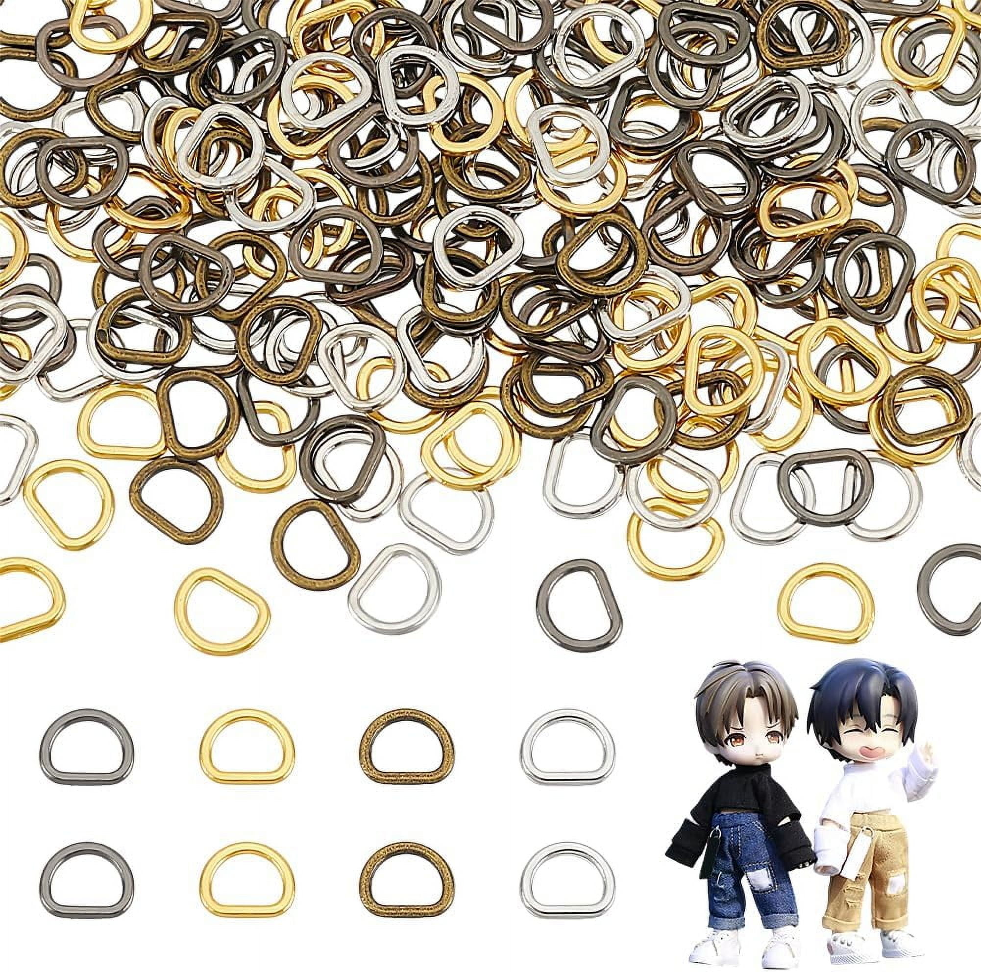240 PCS Mini D Rings Semi-Circular D Ring 4.5mm D-Metal Ring Buckle ...