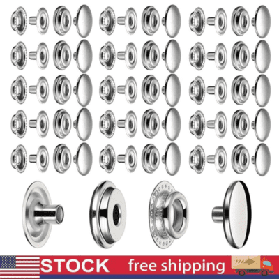 240 PCS Stainless Steel Snap Fastener 15mm Heavy Duty Snap Button Press Stud Cap
