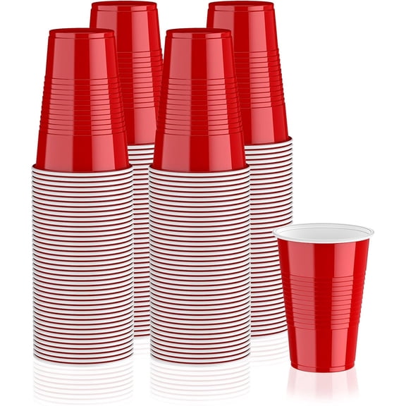 240 Pack 16 oz Disposable Plastic Cups, Red Party Plastic Cups for Parties, Picnics and BBQ