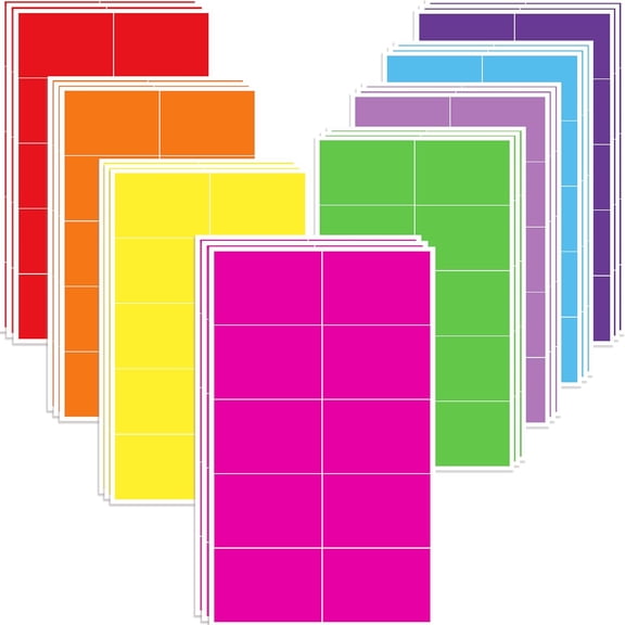 240 Pack Colored Labels Stickers,3 x 2 Inch Tear Resistant No Residue Moving Labels,8 Color Removable Waterproof Vinyl Label Stickers