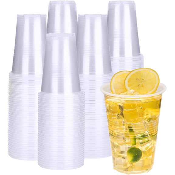 240 Pack Plastic Disposable Cups 16 oz, Clear Plastic Cups Bulk, Cold Drinking Party Cups, Transparent for Wedding,Thanksgiving, Christmas Party