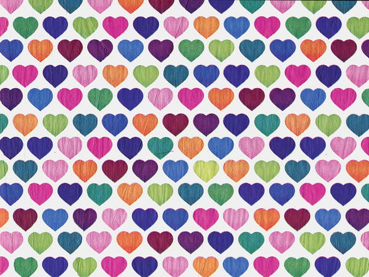 240 Pack, Rainbow Hearts Tissue Paper 20 x 30" Sheet Pack for DIY, Gift Wrapping, Birthday Parties and Events, Made In USA