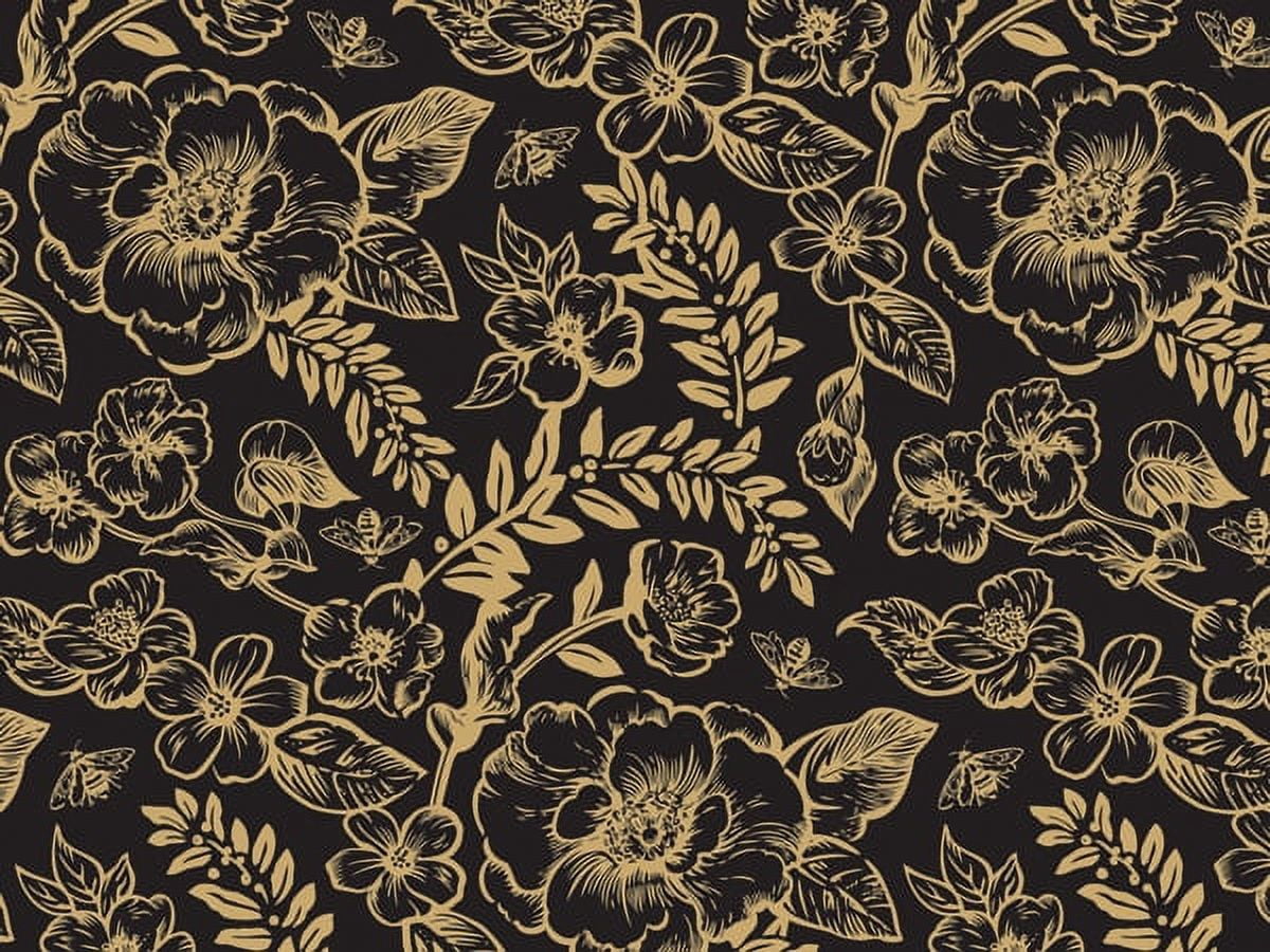 240 Pack, Timeless Floral Black Tissue Paper, 20X30", Bulk Pack for Holiday, Seasonal Event, Party Celebration, Made in USA