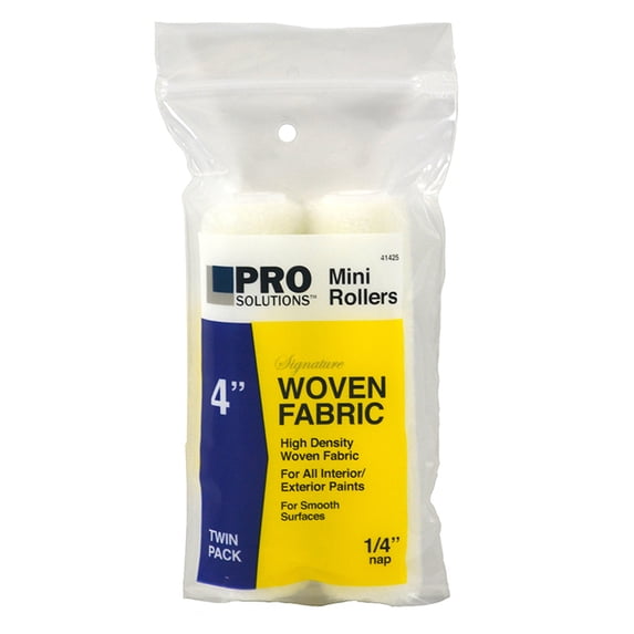 240-Pack of 4” x 1/4” Nap Pro Solutions 41425 Signature, White Woven Mini-Roller Cover, 2-Pack