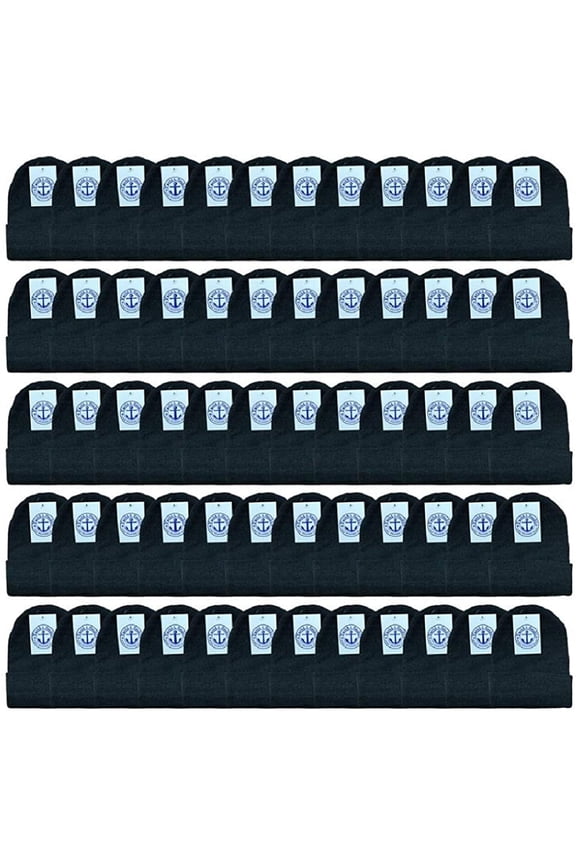 240 Pack of Yacht & Smith Wholesale Beanies Or Gloves, Bulk Thermal Winter Hat Or Glove (Black Hat)