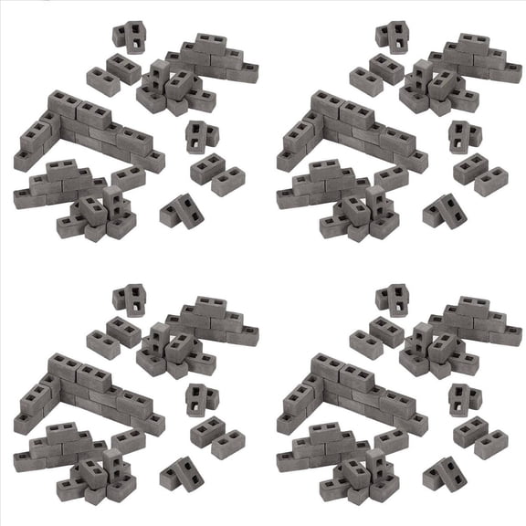 240 Packs Cinder Blocks 1/12 Scale Bricks Concrete Miniature Tiny Landscaping Dollhouse Accessories