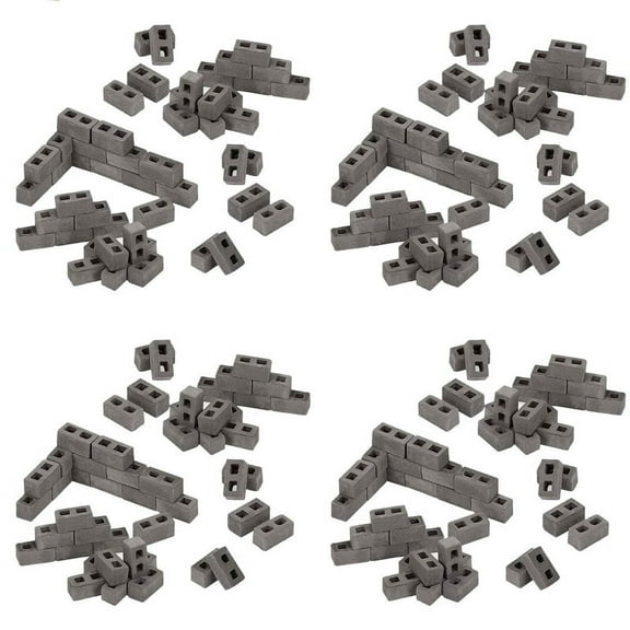 240 Packs Cinder Blocks 1/12 Scale Mini Bricks Concrete Miniature Bricks Tiny Landscaping Dollhouse Accessories