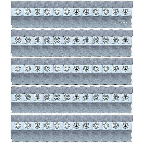 240 Pairs Of Yacht & Smith 14 Inch Wholesale Kids Tube Socks, Cotton Bulk Sport Socks Size 4-6 (Gray)