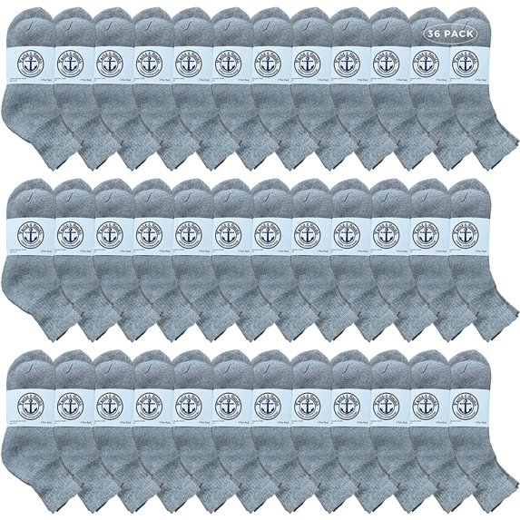 240 Pairs Of Yacht & Smith Men Wholesale Cotton Sport Athletic Mid Ankle Socks Bulk Case Pack Size 10-13 (Gray)