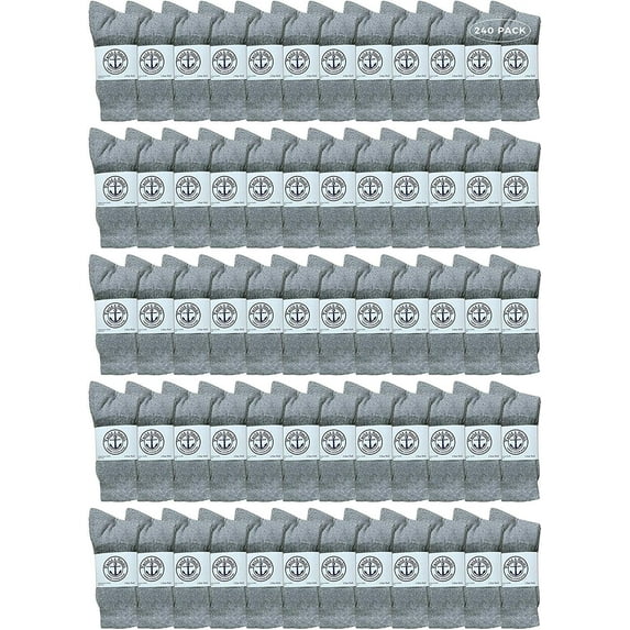 240 Pairs Of Yacht & Smith Wholesale Bulk Womens Crew Socks, Cotton Sport Athletic Socks - Size 9-11