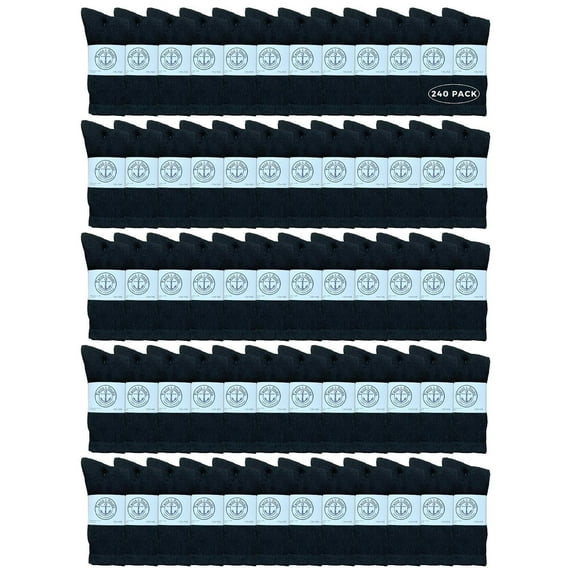 240 Pairs Of Yacht & Smith Wholesale Bulk Womens Crew Socks, Cotton Sport Athletic Socks - Size 9-11