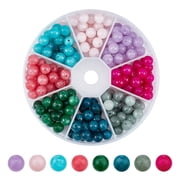240 Pcs 8 Colors Natural Gemstone Beads 8mm Dyed White Jade Stone Beads Polished Rock Beads with 1mm Hole for Jewelry Making DIY
