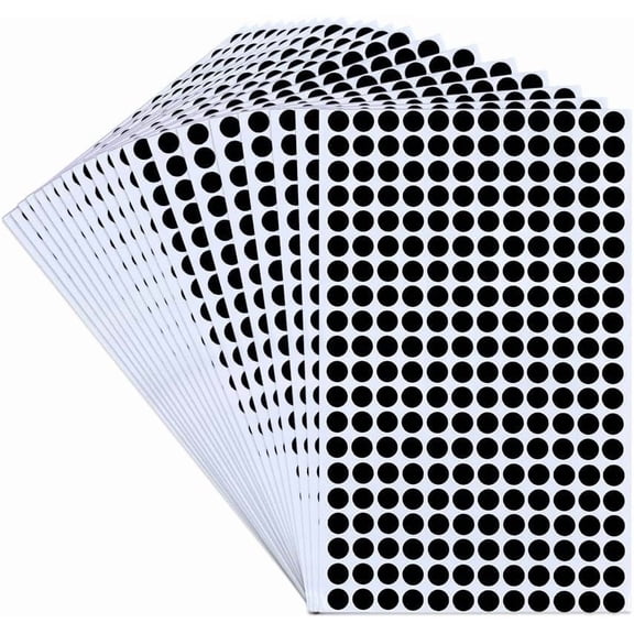 240 Pcs Blank Round Stickers Flat PVC Black 10mm
