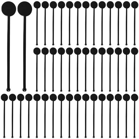 240 Pcs Cocktail Drink Stirrers, Black Plastic Stir Sticks, Long 7.1 Inches with Round Top, Smooth Surface, Ideal for Cocktails, Coffee, Juices, Weddings, Parties, and Bars