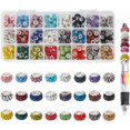 thumbnail image 2 of 100pcs Polymer Clay Rhinestone Rondelle Beads – Large Hole, European Style, Light Gold, 11x8mm 2 of 6